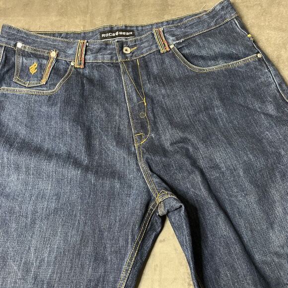 ROCAWEAR JEANS SIZE 42‎ W. Dark Blue Denim Regular Fit Zip Fly Roca Wear R99 - Picture 1 of 10